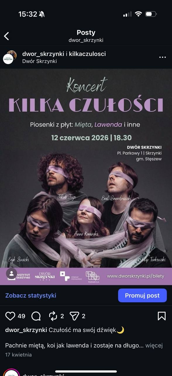 Plakat koncertu Kilka Czułości